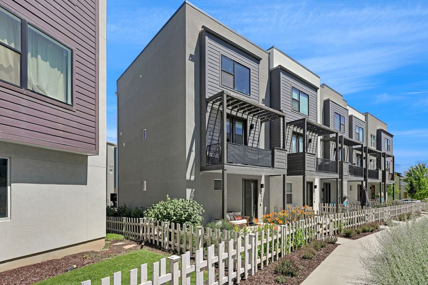 Stylish end-unit townhome in Daybreak with 2 private bedroom suites, 2 baths, and an attached 2-car garage. The open main floor features 9-foot ceilings, a quartz kitchen, stainless steel appliances, and a covered deck perfect for relaxing. Enjoy low-maintenance living with access to Daybreak's pools, pickleball courts, trails, parks, gym, and more. Great opportunity for buyers wanting both a beautiful home and an unbeatable lifestyle. Square footage figures are provided as a courtesy estimate only. Buyer is advised to obtain an independent measurement.