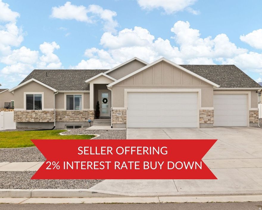 **Seller offering a 1/0 rate buydown with preferred lender (5.191% first-year rate). Seller is also willing to contribute an additional 1% toward closing costs to help achieve up to a 2% total interest rate buydown.***. Contact agent for details. Welcome to your dream home! This stunning rambler is filled with character and thoughtful details at every turn. Step into the formal entry, complete with a feature wall and elegant chandelier that flows seamlessly into the spacious living room with a cozy gas fireplace and large windows that flood the space with natural light. The semi-formal dining area opens to a chef's kitchen featuring a generous island, gas range, and plenty of room for gathering. Your private retreat awaits in the master suite, where a large picture window and feature wall create a serene setting. The spa-like en-suite offers dual vanities, a soaking tub, walk-in shower, and walk-in closet. The main floor is rounded out with two additional bedrooms, a full bathroom, a convenient half bath, laundry room, and mudroom. Downstairs, the spacious basement is designed for entertaining with a great room, Mother-in-Law Apt, second kitchen, and playroom. With its own entrance, four additional bedrooms, a full bathroom, and a second laundry area, it's perfectly suited for guests or multi-generational living. Enjoy ample storage throughout, plus outdoor living at its best with both covered and open patios, a play area, and plenty of space for all your outdoor needs. Home was appraised for $697,000 as of 08/02/2025. Don't miss this amazing home, call us today for your private showing. Square footage figures are provided as a courtesy estimate only. Buyer is advised to obtain an independent measurement.