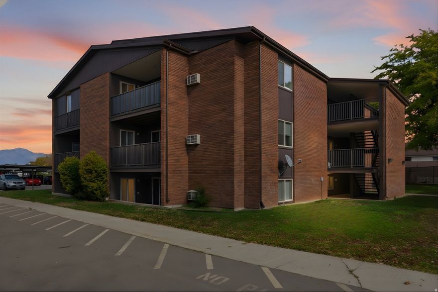 Discover a budget-friendly condo in Roy, only a short drive from Hill AFB! Step out onto your private balcony, relax in the generous walk-in closet, and settle into a freshly cleaned space. This two-bedroom, one-bath unit includes complimentary storage and hassle-free upkeep courtesy of the HOA, making it an ideal pick for new homeowners or savvy investors. Come and see it today!  Square footage figures and other property info is provided as a courtesy estimate only and were obtained from county records and previous MLS listing data.  Buyer/ buyer's agent are advised to obtain an independent measurement and verify all.