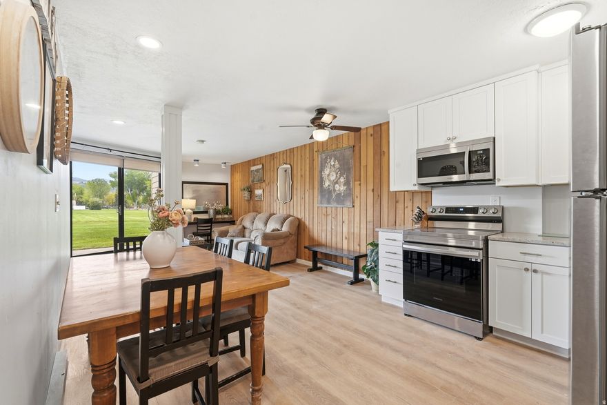 Beautifully updated Bear Lake retreat with direct walkout access to the lawn, beach, lake, and resort amenities from two separate sliding glass patio entrances. This fully furnished condo features an updated open layout with spacious living areas, remodeled kitchen, stone countertops, upgraded cabinetry, and modern finishes throughout. Large windows and patio access create a bright and inviting space while capturing relaxing lake and mountain views. The updated design, combined with easy ground-level access, makes this an ideal setup for personal enjoyment, vacation use, or investment potential. Located alongside neighboring units also available for purchase, creating a rare opportunity for multiple families or groups looking to own adjoining properties in one of Garden City's most sought-after beachside locations.  Recently updated with a brand-new metal roof and currently participating in the established rental pool with strong summer bookings already in place. Buyer to honor existing rental pool participation through the current rental term ending September 7, 2026. An outstanding opportunity for personal use, investment potential, or for multiple families looking to secure adjoining units together in one of Garden City's most desirable resort locations. ****Square footage figures are provided as a courtesy estimate only and were obtained from county records. Buyer is advised to obtain an independent measurement.