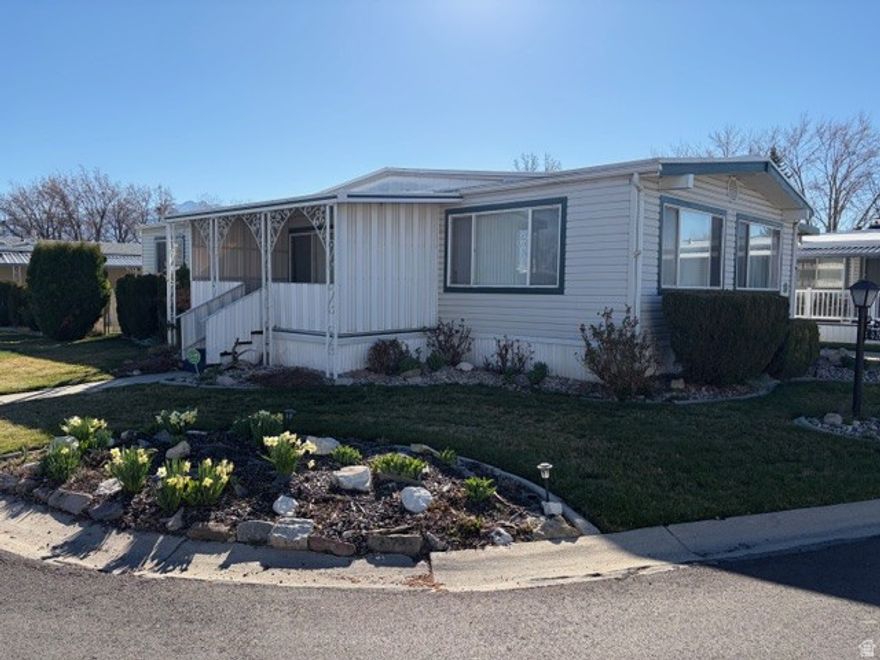 Move-In Ready 2-Bed, 2-Bath Double-Wide in 55+ Community!  This beautifully updated 1975 Silvercrest (60' x 24') offers low-maintenance, comfortable living in the quiet Monte Vista 55+ community. Highlights include a remodeled kitchen with all appliances, new carpet (2024), 2 fully updated bathrooms, a primary suite with jetted tub, and oversized storage shed. Secure and well-equipped, this home features a modern alarm system and a built-in wall safe-offering peace of mind and added protection for your valuables.  Recent upgrades: water heater (2023) and furnace/central air (2017). Enjoy outdoor living with a new back deck (2024) overlooking the backyard, along with an oversized storage shed-perfect for tools, hobbies, or extra storage.  Conveniently located near I-15, medical care, shopping, dining, and recreation. Move-in ready with charm, upgrades, and a prime location-perfect for affordable senior living! All information is deemed reliable but is not guaranteed and should be independently verified.