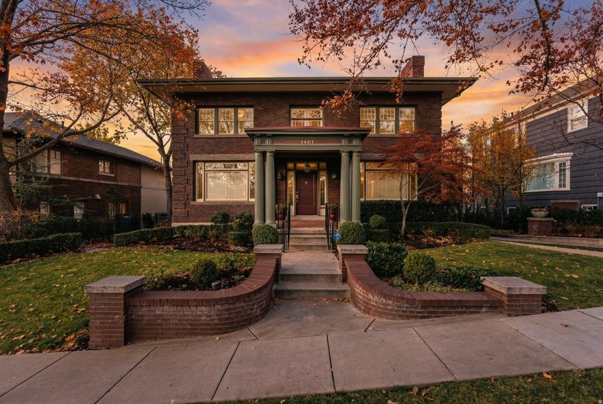 Set within the prestigious Federal Heights area, one of Salt Lake City's most historic and architecturally rich neighborhoods, this beautifully remodeled 5 bedroom, 4.5 bathroom home offers an exceptional blend of classic character and modern comfort. Positioned on an almost quarter acre lot with mature landscaping, the property delivers privacy, charm, and thoughtful updates throughout its 4,786 square feet. Light filled rooms highlight original millwork, classic grid windows, and six artisan tiled fireplaces. The remodeled kitchen features Wolf and Sub Zero appliances, dual ovens, and expansive prep areas designed for both entertaining and everyday living. The luxurious primary suite includes a private sitting room, a marble appointed bath with a soaking tub and walk in shower, and a walk in closet. The home is crafted for ease and enjoyment, offering a dedicated theatre room, a well organized gear room, and a spacious laundry. Outdoors, turf in both the driveway and backyard creates a truly low maintenance lifestyle, complemented by a peaceful deck set beneath mature trees. A detached two car garage provides convenience and additional storage. Its central location offers remarkable access. Seven minutes to Downtown Salt Lake City. Eight minutes to City Creek Center. Approximately ten minutes to the Delta Center. Three minutes to the University of Utah. Seven minutes to top hospitals. Twenty minutes to Salt Lake International Airport. Forty one minutes to Park City and world class ski resorts. Timeless, preserved, and meticulously improved, this home represents a rare opportunity in Federal Heights where historic architecture meets refined, modern livability. Buyer to verify all information.