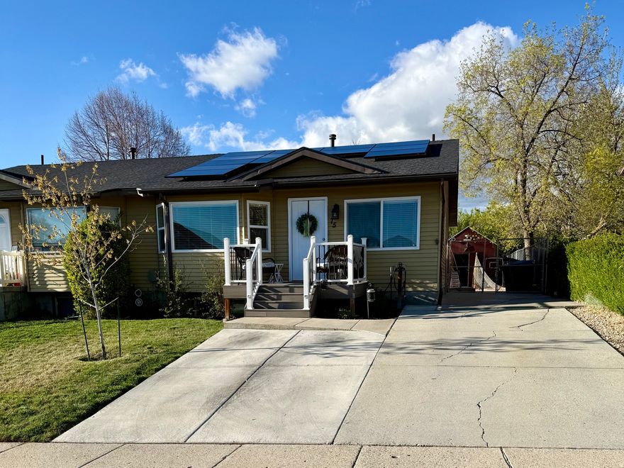 Nestled in the highly desirable East Bench of Farmington, this well maintained Twin home offers the perfect blend of comfort and convenience. Featuring 3 bedrooms and 2 bathrooms, the open floor plan creates a bright and inviting living space ideal for both everyday living and entertaining. Enjoy the benefits of large parking area, a generous storage shed for all your extras, and energy saving solar panels. Located in a sought after neighborhood close to parks, trails and shopping, this is a fantastic opportunity you won't want to miss! Square footage figures are provided as a courtesy estimate only and were obtained from Davis county Property Assesor.  Buyer is advised to obtain an independent measurement.