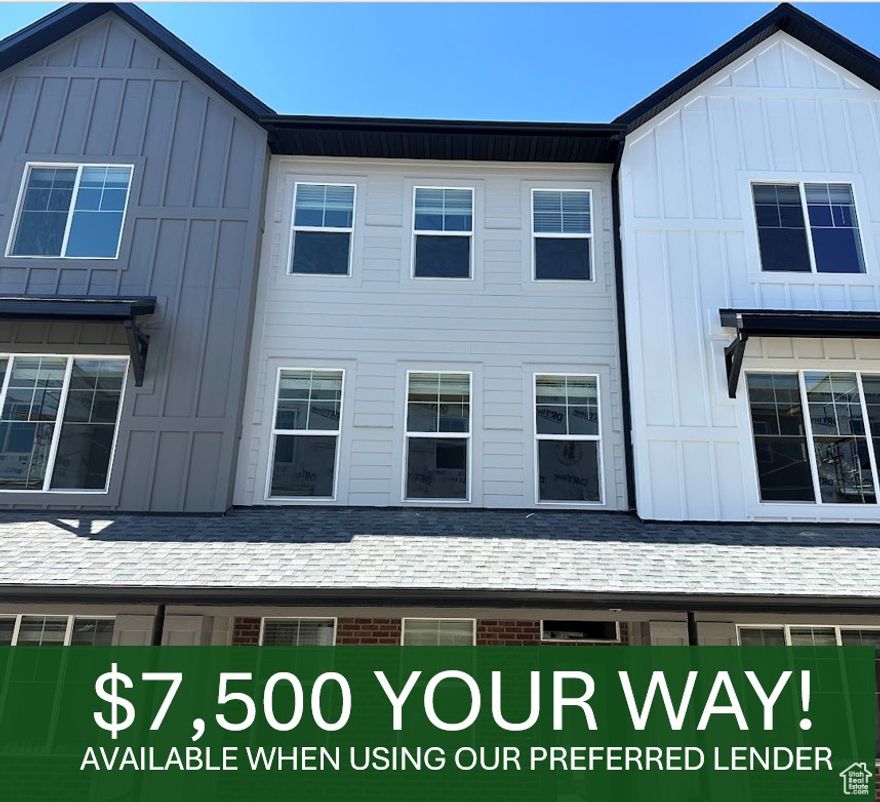 This stylish 2-bedroom, 2.5-bath townhome features a spacious tandem 2-bay garage and a large patio-perfect for relaxing or entertaining. Enjoy upscale finishes like a sleek walk-in shower, stainless steel appliances, 3cm quartz countertops, and 42" upper kitchen cabinets for extra storage and style. Somerset B Floor plan with Core package. Ask agent for Buyer incentive details when using our Preferred lender.
