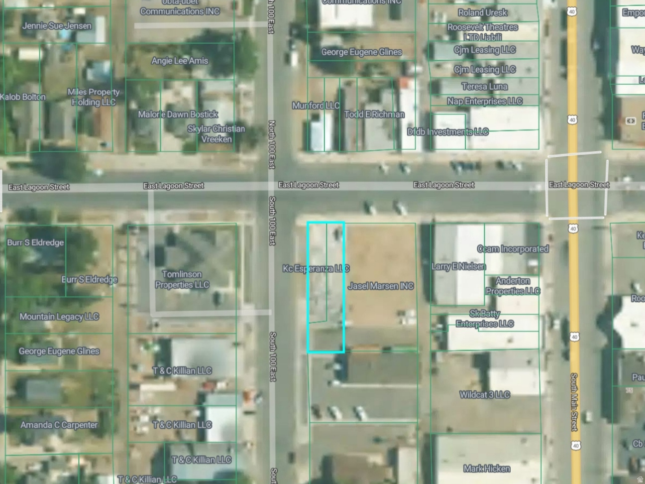 Map / location with property parcel outlined