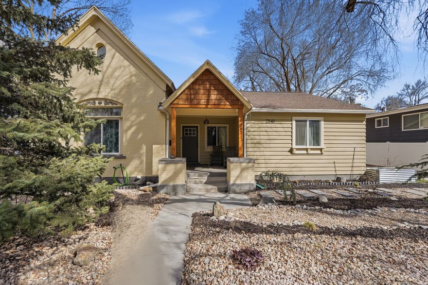 Welcome to one of the historic jewels of downtown Ogden. Curb appeal is found upon arrival w/mature landscaping and creative xeriscape. An urban cottage built to last in 1883 and completely updated in 2022. Modern, yet timeless, marble and walnut kitchen featuring high end LG appliances. The owner's suite features a soaker tub, curbless marble shower and large walk-in closet. Historic brick showcased in a unique arch.. High cocoffered ceilings and a fireplace. Enjoy the upstairs loft space. Great for a quiet night or overnight guests. Could also be used as a 4th bedroom. Samsung TV and sleeper sofa in the loft can be included in the sale. Buyer and buyer's agent to verify all information to their satisfaction.