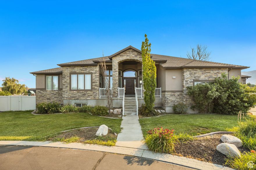 Beautiful home situated on a large .74 acre lot.  Quiet cul-de-sac with only one other house.  4 car garage with workbench.  This home has 6 bedrooms and 5 bathrooms.  One of the bedrooms in the basement has its own 3/4 bathroom, sitting area with electric fireplace and a kitchenette that includes a sink, microwave and a mini fridge.  Great for a guest to stay and have their own suite.  The covered deck looks out over a sprawling fully fenced yard with a fountain, shed and a garden with its own separate water station.  Square footage figures are provided as a courtesy estimate only and were obtained from a recent appraisal .  Buyer is advised to obtain an independent measurement.