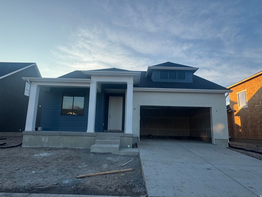 Brand new rambler home - the ETHEL plan features 3 bedrooms, 2 bathrooms, and a spacious open layout. The kitchen offers quality finishes and opens to a bright living and dining space. All bedrooms, including the primary suite, are located on the main floor along with laundry for added convenience. Durable LVP flooring runs throughout the main living areas, combining low maintenance with a modern look. A full, unfinished basement provides ample storage and room to expand. Located in a growing community with easy access to I-15, this home is move-in ready with room to grow.