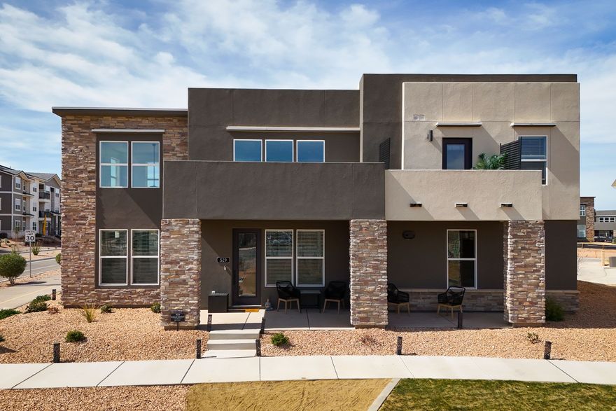 See one of the most affordable standalone homes in Desert Color! This freestanding townhome was carefully placed on one the best lots in Sage Haven with green space and views of Crimson Cliffs in the distance. You will love the soaring vaulted ceilings and primary bedroom balcony. Tasteful upgrades throughout the home and super-deep garage make this a must see!