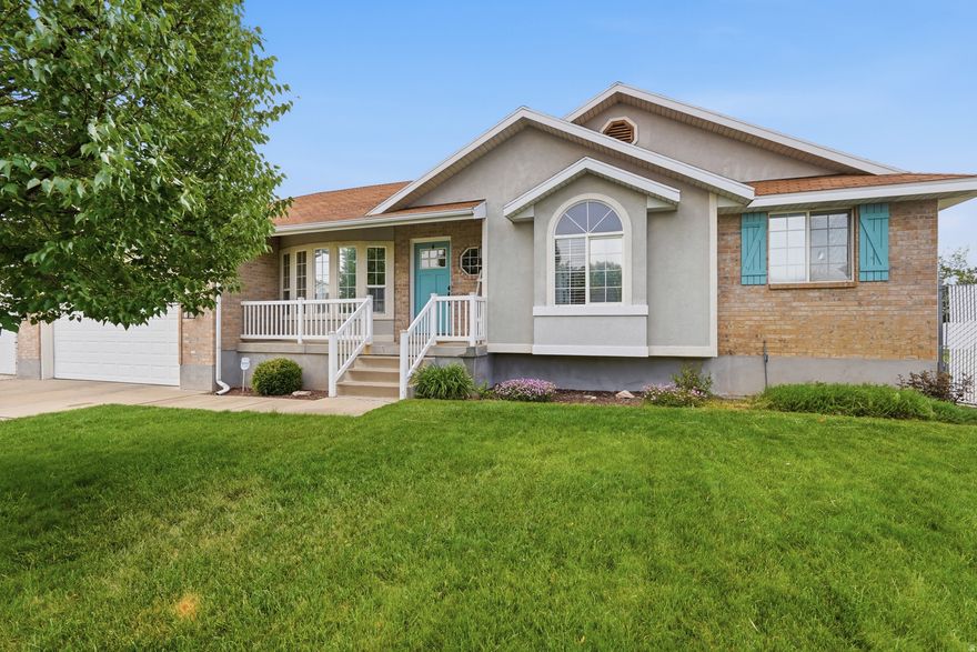 Stunning updated rambler on a quiet cul-de-sac, situated on a large .32-acre lot. This bright, open-floorplan home features 5 bedrooms and 3 baths, granite countertops, and luxury vinyl plank (LVP) flooring. The finished basement includes a fully functioning hair salon with new flooring in the gym and salon areas; the salon space could be easily converted to a wet bar. Enjoy a covered patio and expansive backyard perfect for entertaining, gardening, or play. Modern, move-in ready and thoughtfully updated don't miss this rare find. Kitchen is equipped with a gas hook up for a gas stove.   Square footage figures are provided as a courtesy estimate only and were obtained from Davis County .  Buyer is advised to obtain an independent measurement.