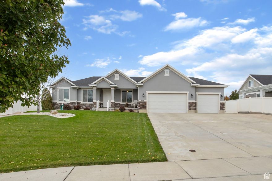 Spacious single-level rambler offering an ideal blend of comfort and sophistication! This home features 5 spacious bedrooms and 3 full bathrooms, with 3 bedrooms and 2 baths on the main level and 2 bedrooms, 1 bath, and a large living room in the fully finished basement - perfect for versatile living or guest accommodations. Enjoy two inviting living areas that create seamless flow for entertaining or relaxation. The three-car garage provides ample space for storage and vehicles, while the 48-foot gated parking pad in the backyard easily accommodates RVs, boats, and recreational toys.  Step outside to your private backyard retreat complete with a built-in BBQ station, inground pool, and personal putting green - ideal for outdoor entertaining and leisure. Situated on over one-third of an acre, this property offers both space and privacy in a highly desirable neighborhood.