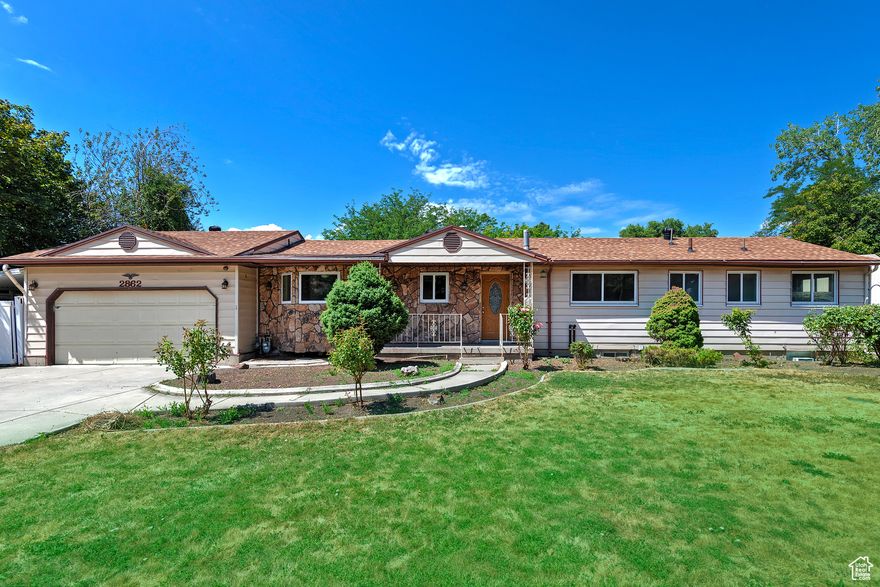 Discover this spacious rambler in the heart of Cottonwood Heights, boasting amazing Wasatch Mountain views and a welcoming, versatile layout. This home offers approximately 2,700 square feet of living space on a sizable lot, an attached sunroom that fills the home with natural light, and a big open kitchen and family room perfect for entertaining. The property includes a two-car garage, RV parking, and a carport, providing ample space for vehicles and toys. Downstairs, you'll find a basement apartment with its own kitchen and separate laundry facilities, offering potential for multi-generational living or rental income. Located near world-class ski resorts, shopping, entertainment, and restaurants, this home blends comfort, functionality, and scenic beauty, making it a standout option in a sought-after neighborhood.