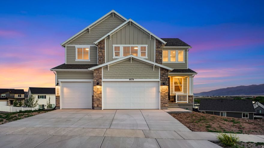 Located outside of City Center and no HOA! This desirable plan offers the perfect blend of style, space, and functionality in Spring Run Estates, complete with beautiful views and quick access to the Mountain View Corridor. This 4 bedroom home features an open layout with 9' main floor ceilings, a walk in pantry, quartz countertops throughout, white cabinetry, and stainless steel appliances. Additional highlights include a mudroom with built in nooks and hooks, vertical iron railing, and a spacious primary suite. The 3 car garage provides ample storage, while the unfinished basement includes a separate entrance and rough plumbing for a future ADU, offering excellent expansion or income potential. Energy efficient features include a 95% efficiency furnace and smart thermostat. Seller is offering up to 3% of the purchase price toward buyer's closing costs or rate buy down when using the builder's preferred lender, South Valley Team at Guild Mortgage. Contact agent for more floorplan options in the area!
