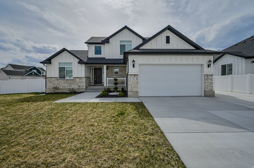 Single family home located in Lehi. Large gathering space, 3-tone paint throughout home, vaulted ceilings, and a fireplace. Kitchen has stainless steel appliances, recessed lighting, and quartz countertops. Primary bedroom, half bath, laundry room, and office/formal living room on main level. True primary suite with double vanity, separate tub and shower, and walk in closet. Three additional bedrooms on upper level. 3-car garage. Easy access to Pioneer Crossing and freeway. The pictures do not show it, but there's a full yard and fence installed.  If accepted, $75 per pet/monthly plus a $750 per pet deposit that is fully refundable. For additional requirements, please visit: https://actionteamutah.com/requirements-for-renters