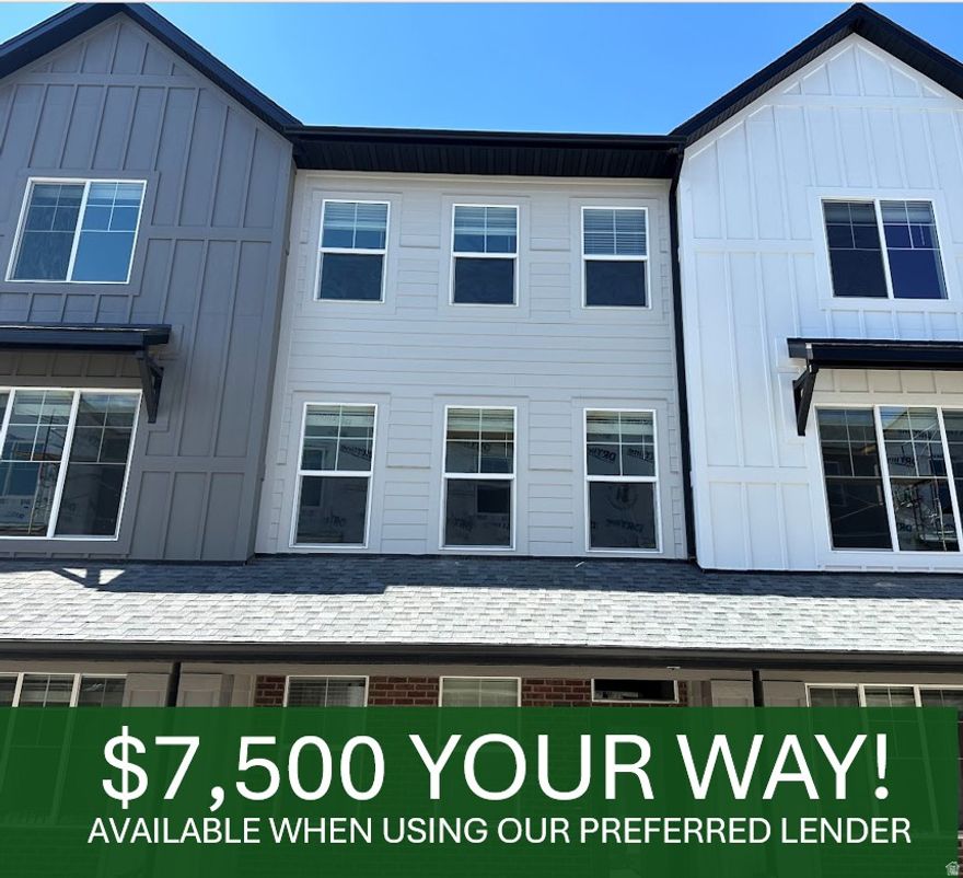 Now complete and ready to move in is this darling unit in Clifton Place. With 2 large bedrooms, both with en suite bathrooms, and a covered balcony, it's sure to be a home you'll be proud to own. Included in this home is our Core Design Package and a Refrigerator! Contact Agent for builder incentive details when using our Preferred Lender, Alli Bills at Intercap Lending. This unit qualifies for the down payment assistance program for first time buyers...ask us for more information! Our model homes are located at 828 W 1100 N NSL UT 84054 and are open Monday through Saturday from 12 to 6 or by appointment.