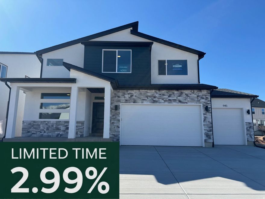 ***Rate Promotion: 2.99 % interest rate with a 3-2-1 temporary buydown!! 6.003% APR Or let us see how low of a fixed rate we can get you! Rate is subject to change at any time. See agent remarks for details. ** MOVE IN READY HOME!!! Are you ready to move into your dream home? Introducing the stunning Redwood floor plan! Within 5 minutes to the Riverdale Family shopping center, Schneiter's Riverside Golf course and 5 minutes to the I-15 ad I-84 corridor. The primary bathroom features a separate tub and shower, double sinks, and a generously sized walk-in closet for your convenience. Each additional bedroom provides ample space. On the main floor, you will find a cozy secluded office, perfect for a productive work-from-home space or a serene piano room. The entry leads to a beautiful open-concept great room and a spacious grand kitchen. Additionally, there's a third car garage with a convenient man door. Buyer to verify all details. **MODEL HOME: 1037 W Motor Vu Drive, Riverdale, UT 84405**