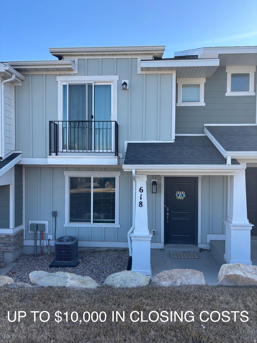 Like-new townhome in the desirable Cold Spring Ranch community in Lehi. Designed with modern living in mind, this home features a bright and spacious open-concept great room. Includes 3 bedrooms, including a master suite complete with a walk-in closet and built-in shelving. Also includes 2 full bathrooms and a 2-car garage. 5 foot tall crawl space allows for lots of extra storage. All major appliances are included, featuring a like-new refrigerator and high-efficiency washer and dryer (purchased in 2022), making this home truly move-in ready. Located on a quiet street with a landscaped grassy area out front and open views across from a church building...Enjoy walking-distance access to exceptional community amenities, including: pool, sport courts, pickleball courts, BMX dirt track, and playgrounds. Plus, you're just steps from the scenic Jordan River Trail, perfect for biking, jogging, or peaceful evening walks. This is low-maintenance living in one of Lehi's most vibrant and amenity-rich communities.