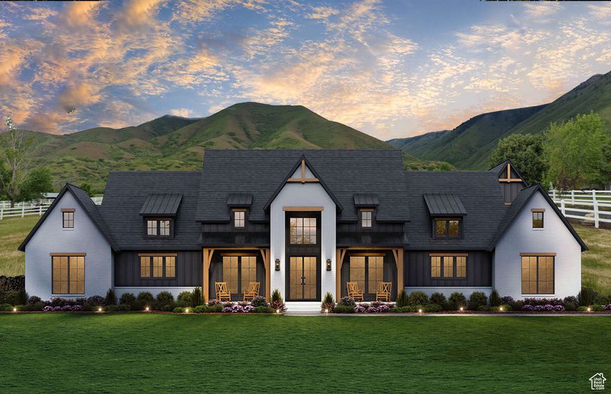 Build the home of your dreams with renowned Parade of Homes Builder, Lewis Contracting. The cost of the lot is $1,00,000. This includes the cost of finishing the cul-de-sac. The cost to construct the home shown starts at $$2,019,400, with high-end finishes, including a finished basement. Total cost $3,019,400. The blue barn and the additional acreage around it can be included for an extra $400,000. Call today to schedule your personalized consultation. We offer a variety of house plans to suit your needs, can work with your own plans, or help you create a unique custom design that turns your vision into reality. America's Best Home Plans #4534-00133.