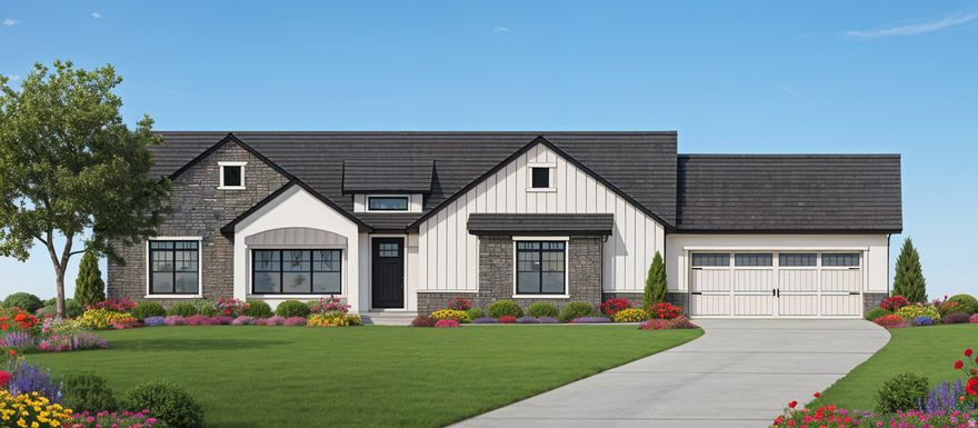 1Discover this beautifully designed open-concept home plan featuring stunning views of Tooele County and the Qquirrh Mountains. Thoughtfully laid out for both comfort and functionality, this home offers a spacious gourmet kitchen with a 36 inch freestanding gas range, wall oven with a microwave above, a large quartz topped island and a walk in pantry perfect for entertaining and everyday living.  the generous dining area easily accommodates family and guests, while a flex room off the dining space can serve as a home office or additional bedroom. Enjoy incredible mountain views through large windows and relax on the covered back patio featuring a 10 foot wide by 8 foot tall slicing glass door that fills the home with natural light. The inviting great room includes a beautiful fireplace with built in cabinetry creating a warm and welcoming gathering space. The luxurious primary suite features a charming window seat and a spacious primary bathroom designed for comfort and style. Additional highlights include a large 4 car garage and a separate basement entrance offering excellent potential for multi generational living or a future ADU. THIS PLAN IS ENGINEERED AND READY FOR COUNTY SUBMISSION ALLOWING FOR A FASTER BUILD TIME!! Contact us today for more information