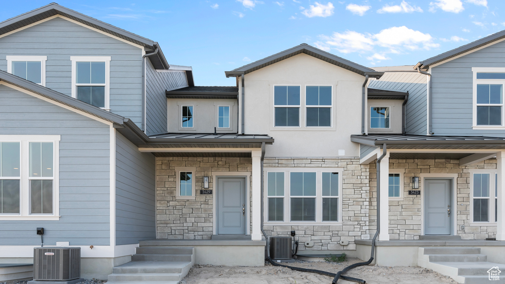 Come see this beautiful brand new Bellevue Town Home in a great Lehi community! This home features stylish gray laminate cabinets, sleek quartz countertops and stainless steel gas appliances in the kitchen. This home offers a mix of laminate hardwood, vinyl tile, and carpet flooring and includes a 40-gallon water heater. Cultured marble shower surrounds in the owner's bathroom and satin and brushed nickel hardware add a modern flair to this functional and elegant space. Come check it out today!