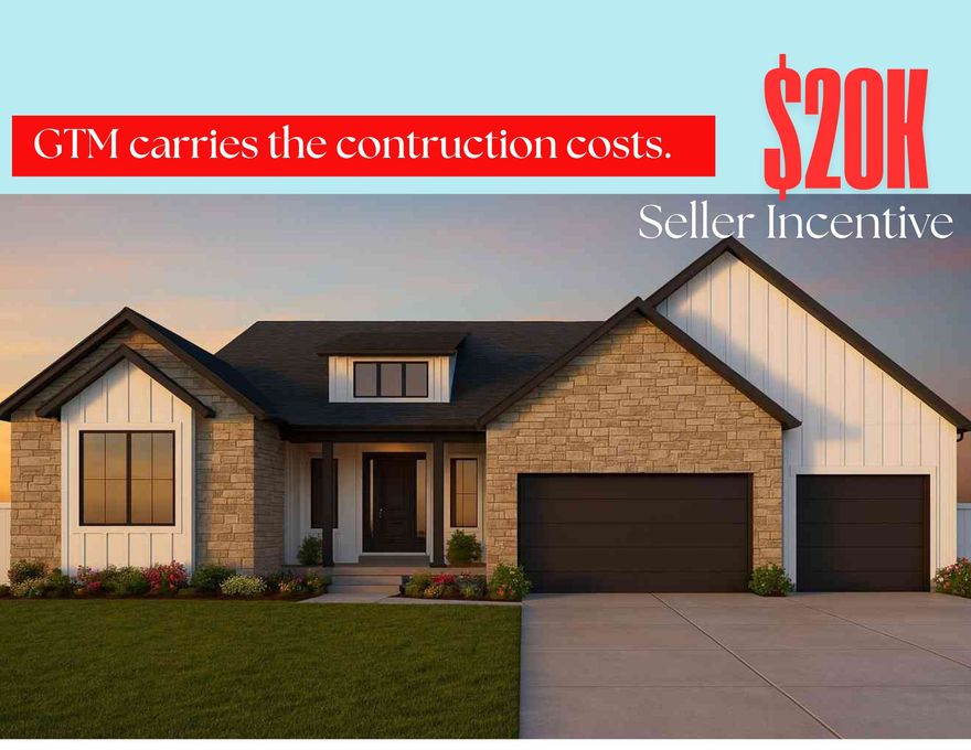 *TO BE BUILT*  $20k Seller Incentive when using preferred lender . GTM carries construction financing, buyer does not need a construction loan.  Home comes with front yard landscaping.  WELCOME TO THE QUINCEE!  *To be built* *Home to include the following: Vaulted Ceilings in Primary bedroom and Living Room, LED Disc Lighting, Ceiling fan in Living room and Primary bedroom. Tall decorative baseboards. LVP flooring in all main areas including bathrooms. Quality carpet in bedrooms. Fireplace in Living Room. *Kitchen: Soft close Knotty Alder Stained Cabinets and Granite Counter tops with Subway Tile backsplash. Cabinets featuring End Panels and Crown Moulding. Walk-in Pantry. Stainless under mounted sink with disposal, walk-in pantry, stainless steel refrigerator, induction stove top, oven, dishwasher and microwave that can be used as a convection oven. *Bathrooms: Tile surrounds in tub and showers. European glass in Primary ensuite. Adult height vanities. Taller, elongated toilets. Central HVAC, Energy efficient furnace, Tankless Water Heater. *Garage & Exterior Features: Third car bay, garage door openers, and 30 year architectural roof shingles. Square footage figures are provided as a courtesy estimate only and were obtained from Builder Plans. Buyer is advised to obtain an independent measurement. -Photo is a rendering and not of the actual home. Photos are of a previous home build, color and options are subject to change.