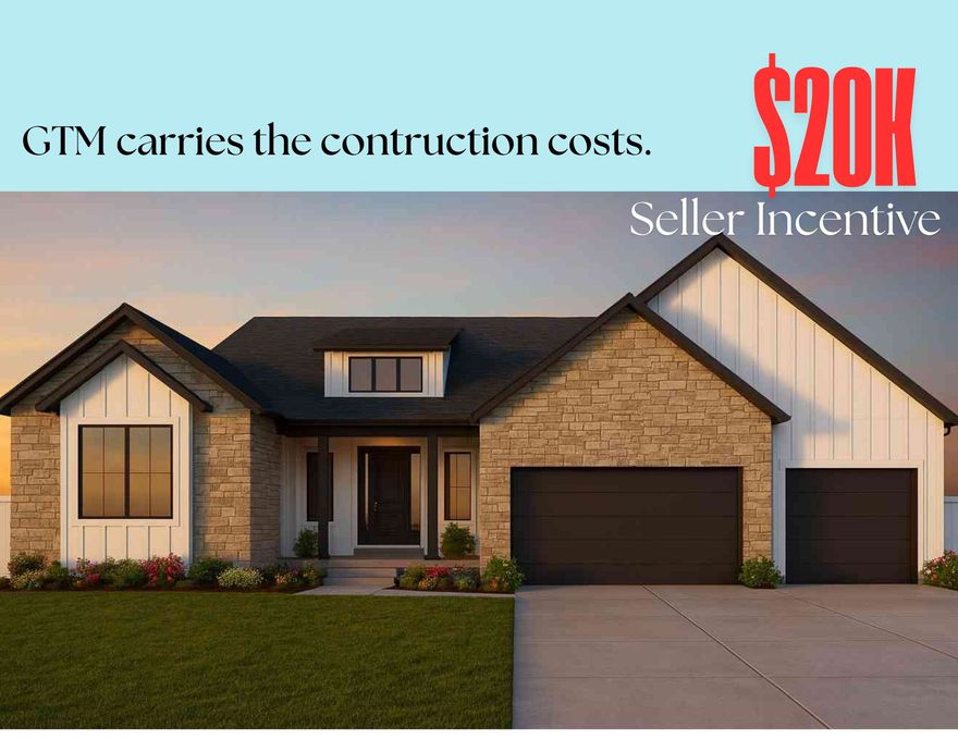 *TO BE BUILT*  $20k Seller Incentive when using preferred lender . GTM carries construction financing, buyer does not need a construction loan.  Home comes with front yard landscaping.  WELCOME TO THE QUINCEE!  *To be built* *Home to include the following: Vaulted Ceilings in Primary bedroom and Living Room, LED Disc Lighting, Ceiling fan in Living room and Primary bedroom. Tall decorative baseboards. LVP flooring in all main areas including bathrooms. Quality carpet in bedrooms. Fireplace in Living Room. *Kitchen: Soft close Knotty Alder Stained Cabinets and Granite Counter tops with Subway Tile backsplash. Cabinets featuring End Panels and Crown Moulding. Walk-in Pantry. Stainless under mounted sink with disposal, walk-in pantry, stainless steel refrigerator, induction stove top, oven, dishwasher and microwave that can be used as a convection oven. *Bathrooms: Tile surrounds in tub and showers. European glass in Primary ensuite. Adult height vanities. Taller, elongated toilets. Central HVAC, Energy efficient furnace, Tankless Water Heater. *Garage & Exterior Features: Third car bay, garage door openers, and 30 year architectural roof shingles. Square footage figures are provided as a courtesy estimate only and were obtained from Builder Plans. Buyer is advised to obtain an independent measurement. -Photo is a rendering and not of the actual home. Photos are of a previous home build, color and options are subject to change.