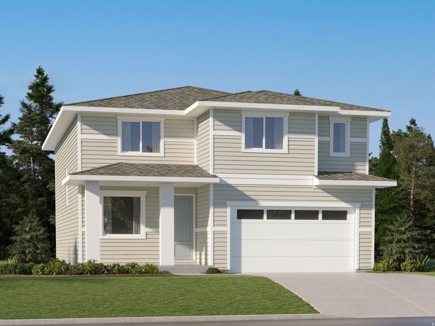 Sienna Hills - 336 - Pinnacle. Up to $5,000 in closing costs when financing through our preferred lender! Estimated completion in May. This home includes 4 bedrooms and 2.5 bathrooms. The main floor offers a family room, mudroom, dining area and a kitchen that boasts white cabinets and white quartz countertops with grey veining and a full unfinished basement. Upstairs has four bedrooms, including the luxurious owner's suite with walk-in closet, a convenient laundry room, and master bath suite. Square footage figures are provided as a courtesy estimate only and were obtained from builder. Buyer is advised to obtain an independent measurement. Interior photos are of same style of home but not actual home. Rendering is for illustrative purposes only.