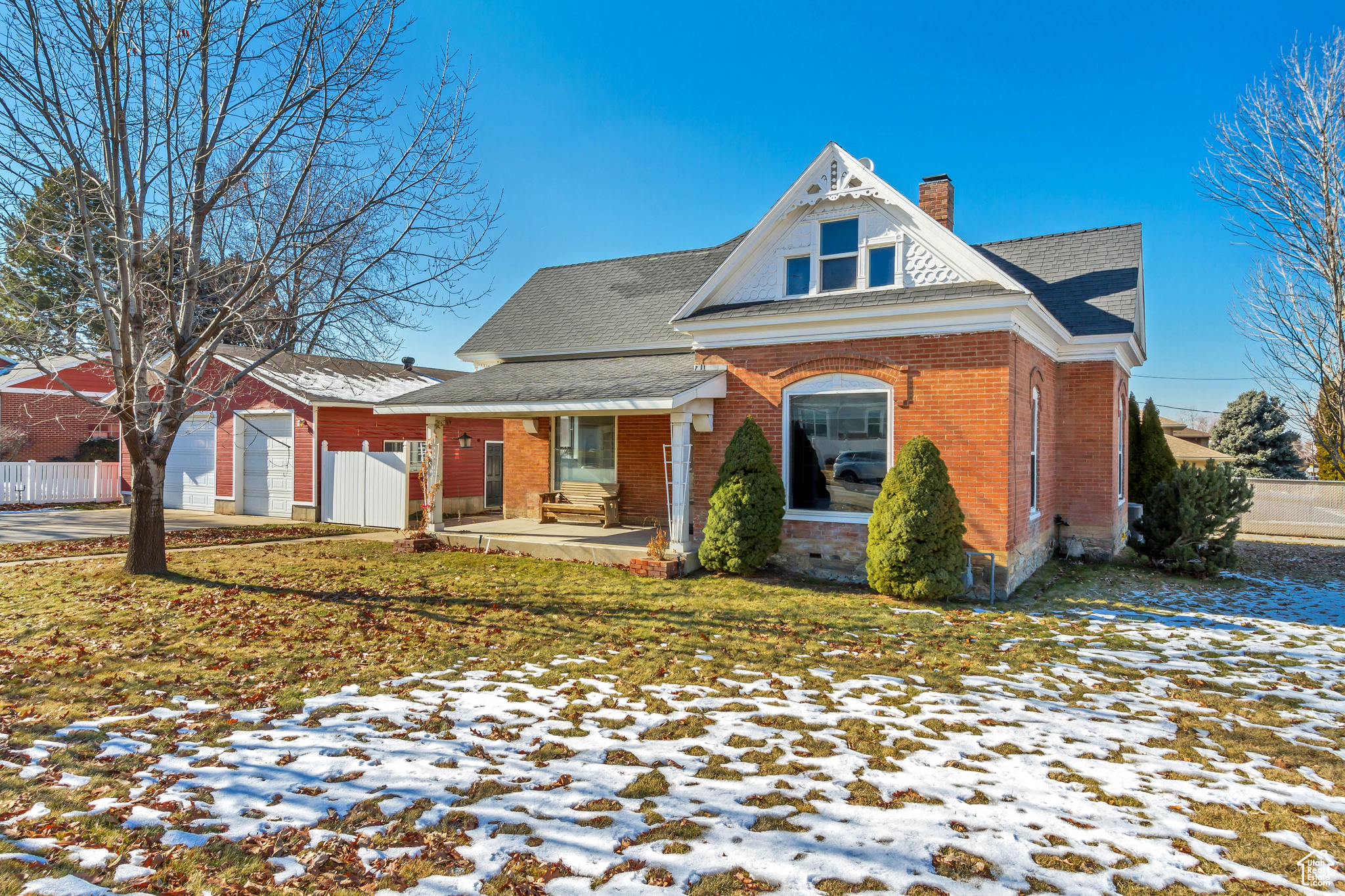 Charming, updated home in the heart of Bountiful w/ tons of character. Home features 4 beds, 2 baths, hardwood floors, fireplace, lots of natural light, & updated kitchen & baths. The spacious *6 CAR GARAGE* is perfect for storage or work space. Large porch & patio are perfect to entertain. Enjoy the fully landscaped, corner 1/3 acre lot w/ mature trees & gorgeous mountain views.  Newer furnace & appliances! Potential Duplex.  Home is located close to parks, restaurants, great schools, & has quick freeway access. Property also has 2 driveways & RV Parking to accommodate parking. Buyer to verify all info.