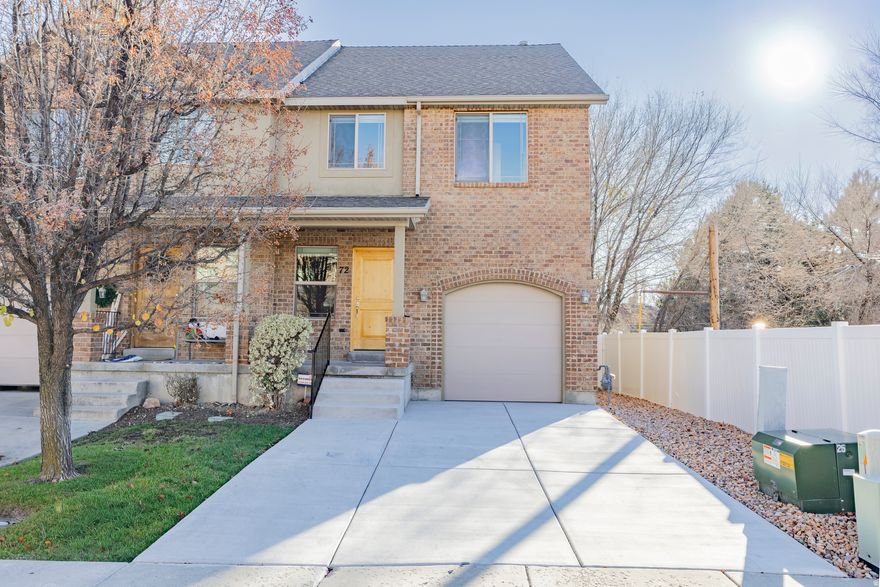 Impeccably upgraded 3-bedroom, 3.5-bath cottage-style townhouse in the heart of Midvale, featuring over $50,000 in premium improvements. The upper level offers three generously sized bedrooms, including a comfortable primary suite with a walk-in closet and ensuite bath. The finished basement provides flexible living space and may serve as a fourth bedroom or family room, complete with a private entrance door, full bath, cold room storage with new tile flooring, and a charming "Harry Potter" closet. All bathrooms include bathtubs with brand-new Moen spa-style dual showerheads, with the basement bathroom fully remodeled in November 2025. The kitchen impresses with oak cabinetry accented by crown molding, protective shelf liners, brand-new Samsung appliances, a new stainless-steel sink, faucet, disposal, and a new elegant Italian tile backsplash.  Enjoy outdoor living in the fully fenced backyard with two private gates, professionally completed landscaping, and a brand-new Trex deck.  The garage is truly exceptional, enhanced with textured and painted walls and ceiling, plus a premium polyaspartic floor coating offering long-lasting durability, UV protection, and easy maintenance.  Additional highlights include a new concrete driveway with stairs; a freshly painted interior with three coats of Sherwin-Williams SuperPaint; a beautifully refinished front entry door; premium new carpet with a moisture-barrier pad; new wood-textured blinds with new window screens; LED lighting throughout; and newly added fiber-optic internet.  Situated in a quiet, well-maintained, and friendly community with excellent neighbors. The HOA covers snow removal and full front and backyard landscaping maintenance for worry-free living. Conveniently located near I-15, I-215, schools, shopping, and public transit. A rare opportunity offering refined finishes and thoughtful upgrades. This beautiful townhome is truly move-in ready. Don't miss the opportunity to make it yours! Buyer to verify all information.   upgraded 3-bedroom, 3.5-bath cottage-style townhouse in the heart of Midvale, featuring over $50K in premium improvements. The upper level offers three generously sized bedrooms, including a comfortable primary suite with a walk-in closet and ensuite bath. The finished basement provides flexible living space and may serve as a fourth bedroom or family room, complete with a private entrance door, full bath, cold room storage with new tile flooring, and a charming "Harry Potter" closet. All bathrooms include bathtubs with brand-new Moen spa-style dual showerheads, with the basement bathroom fully remodeled in November 2025. The kitchen impresses with oak cabinetry accented by crown molding, protective shelf liners, brand-new Samsung appliances, a new stainless-steel sink, faucet, disposal, and a new elegant Italian tile backsplash. Enjoy outdoor living in the fully fenced backyard with two private gates, professionally completed landscaping, and a brand-new Trex deck. The garage is truly exceptional, enhanced with textured and painted walls and ceiling, plus a premium polyaspartic floor coating offering long-lasting durability, UV protection, and easy maintenance. Additional highlights include a new concrete driveway with stairs; a freshly painted interior with three coats of Sherwin-Williams SuperPaint; a beautifully refinished front entry door; premium new carpet with a moisture-barrier pad; new wood-textured blinds with new window screens; LED lighting throughout; and newly added fiber-optic internet. Situated in a quiet, well-maintained, and friendly community with excellent neighbors. The HOA covers snow removal and full front and backyard landscaping maintenance for worry-free living. Conveniently located near I-15, I-215, schools, shopping, and public transit. A rare opportunity offering refined finishes and thoughtful upgrades. This beautiful townhome is truly move-in ready. Don't miss the opportunity to make it yours! Buyer to verify all informati