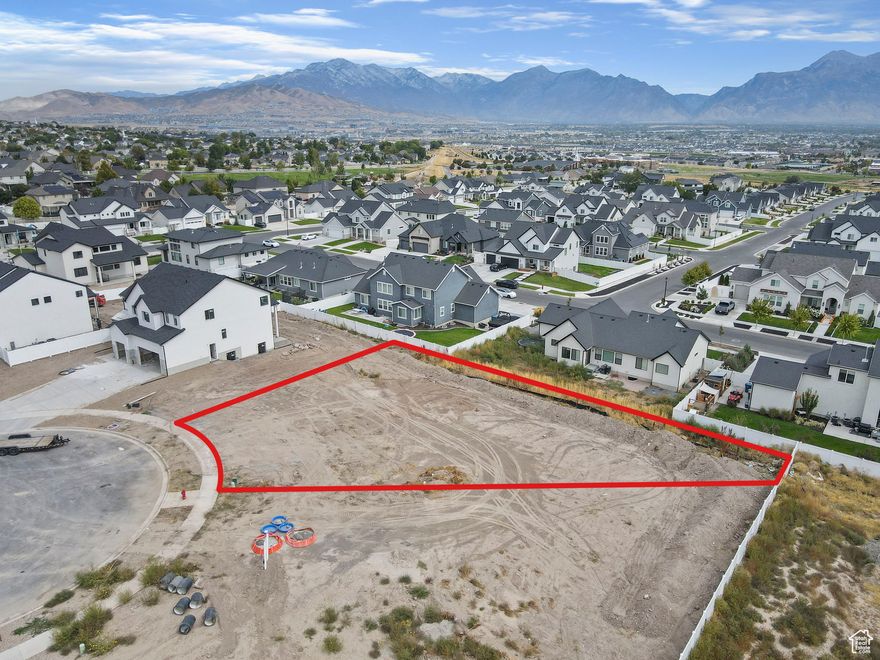 Mountain views - Breathtaking! .37 acres with all utilities stubbed, curb and street in place. Flat lot. Ready for your dream home to be imagined. Great location, near Primary Children's Hospital, shopping, restaurants, I-15. West facing and on cul-de-sac.  Square footage figures are provided as a courtesy estimate only and were obtained from county records.  Buyer is advised to obtain an independent measurement.