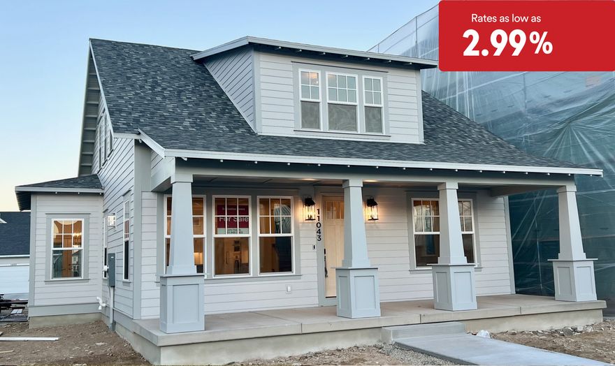 This brand new home is under construction an estimated to be complete January 2026. This home is located on Daybreak coveted Island. One of the last homesites being built. This home features the Primary Bedroom on the main floor with laundry hook ups in the WIC. Fully finished basement w/wet bar, theater room & 10' ceilings!