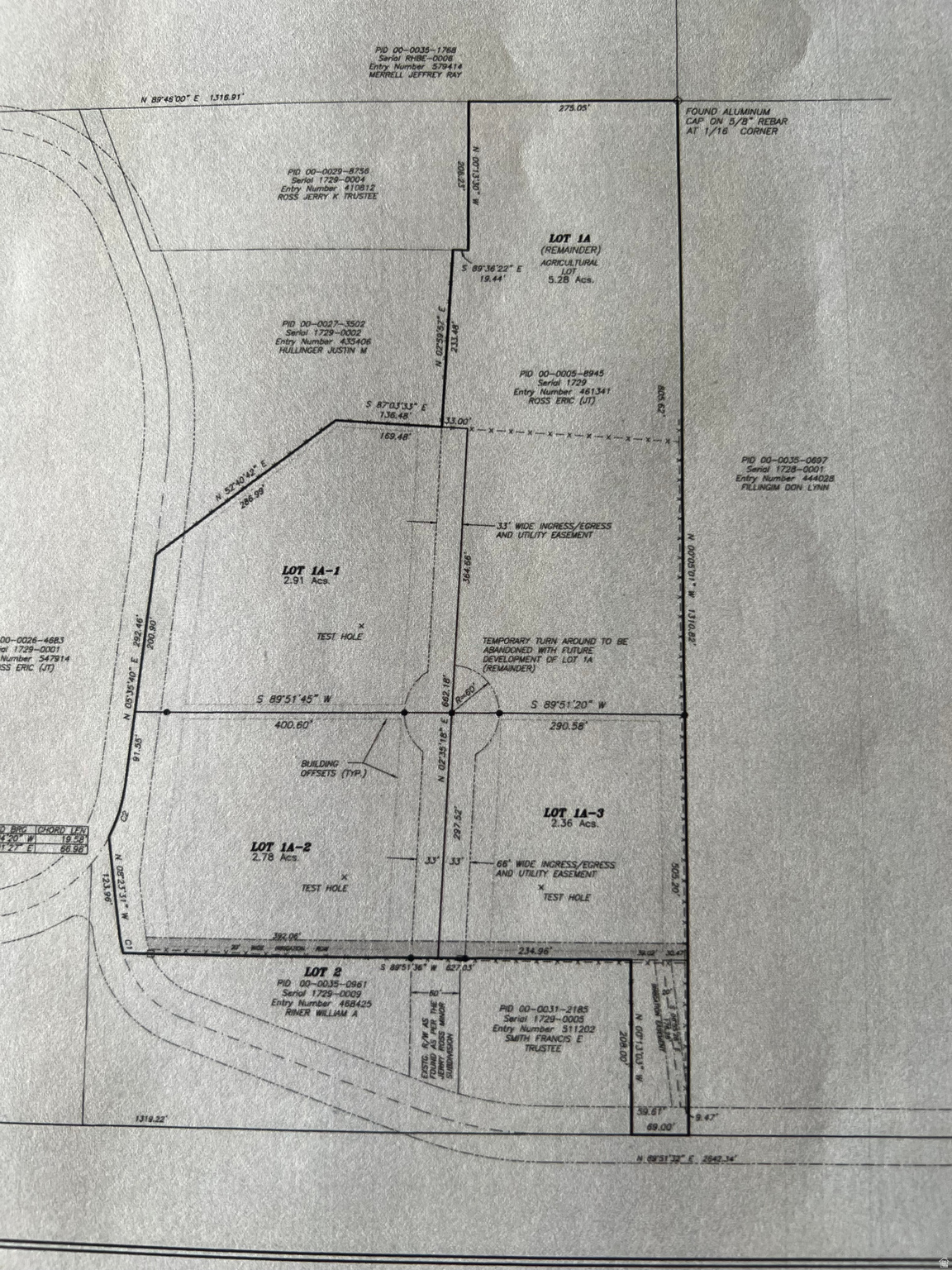 JERRY ROSS MINOR SUBDIVISION - Land