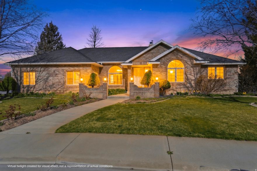 This lovely all brick home has been immaculately maintained by the original owner. The neighborhood is quiet, pleasant, yet close to shopping, trails, and the new Spanish Fork Recreation Center. The .31 acre lot has been lovingly nurtured. The huge garden spot, cultivated by owner/gardener, has nutrient rich soil. Great views of the mountains with sweeping views of the valley and lake. An absolute gem!