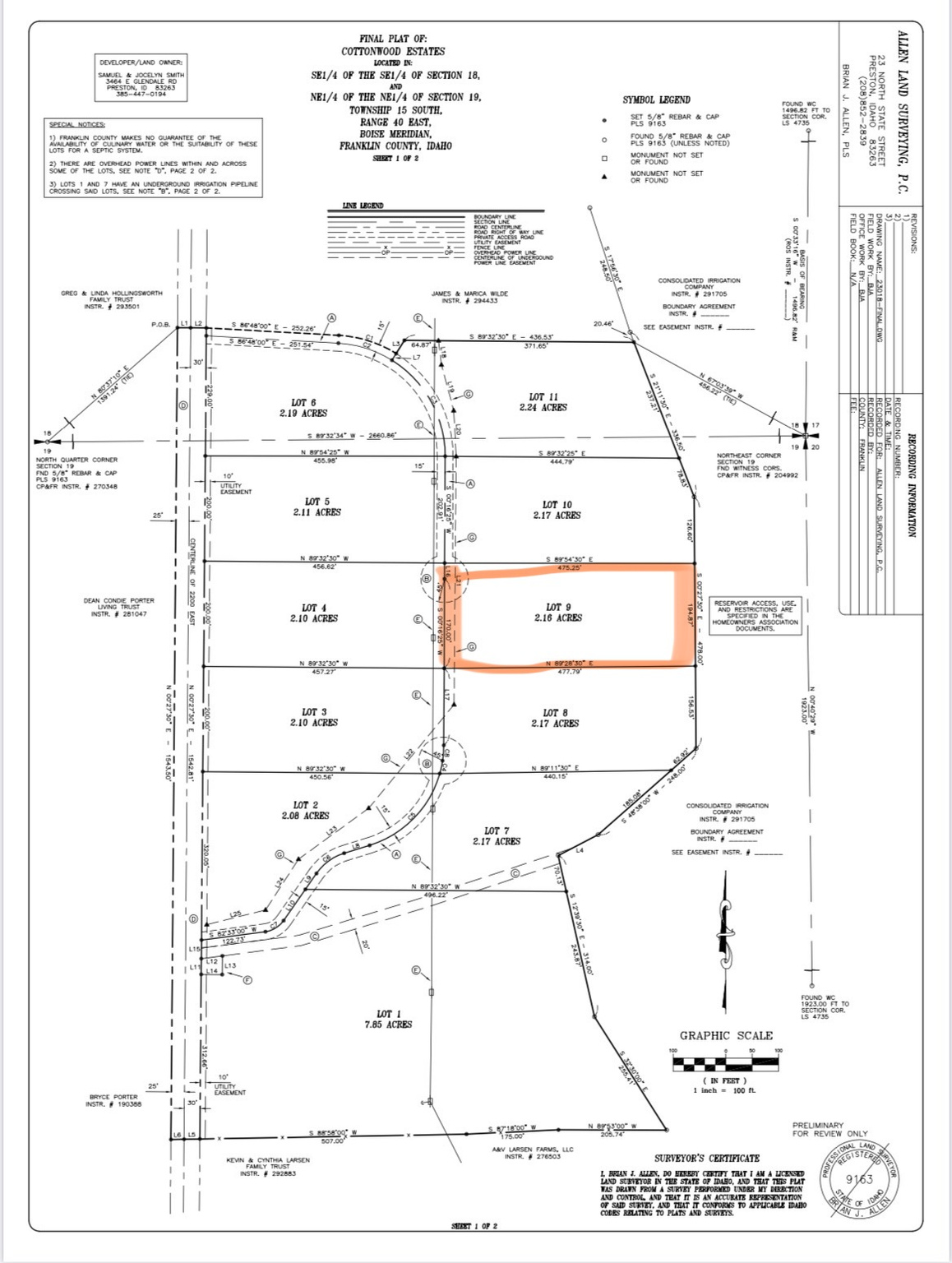 COTTONWOOD ESTATES - Land