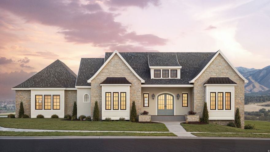Experience luxury living in this stunning To-Be-Built custom single-family home nestled in the highly sought-after Hidden Hollow community of Mapleton. Offering approximately 5,000 square feet, this exceptional residence is perfectly positioned to capture breathtaking mountain views. The home's exterior is nothing short of striking, blending timeless elegance with refined architectural detail to create unforgettable curb appeal. Inside, thoughtful design meets elevated craftsmanship with true main-level living, ideal for both everyday comfort and entertaining. The heart of the home features a show-stopping kitchen with premium finishes, custom cabinetry, and high-end appliances. The luxurious primary suite is a private retreat, complete with a spa-like bathroom showcasing exquisite finishes and attention to detail. Built by Revere Custom Homes, a Parade of Homes, award-winning builder renowned for their expertise in high-end custom residences, this home reflects superior quality, craftsmanship, and personalized design throughout. A rare opportunity to build a truly exceptional home in one of Mapleton's most desirable locations.