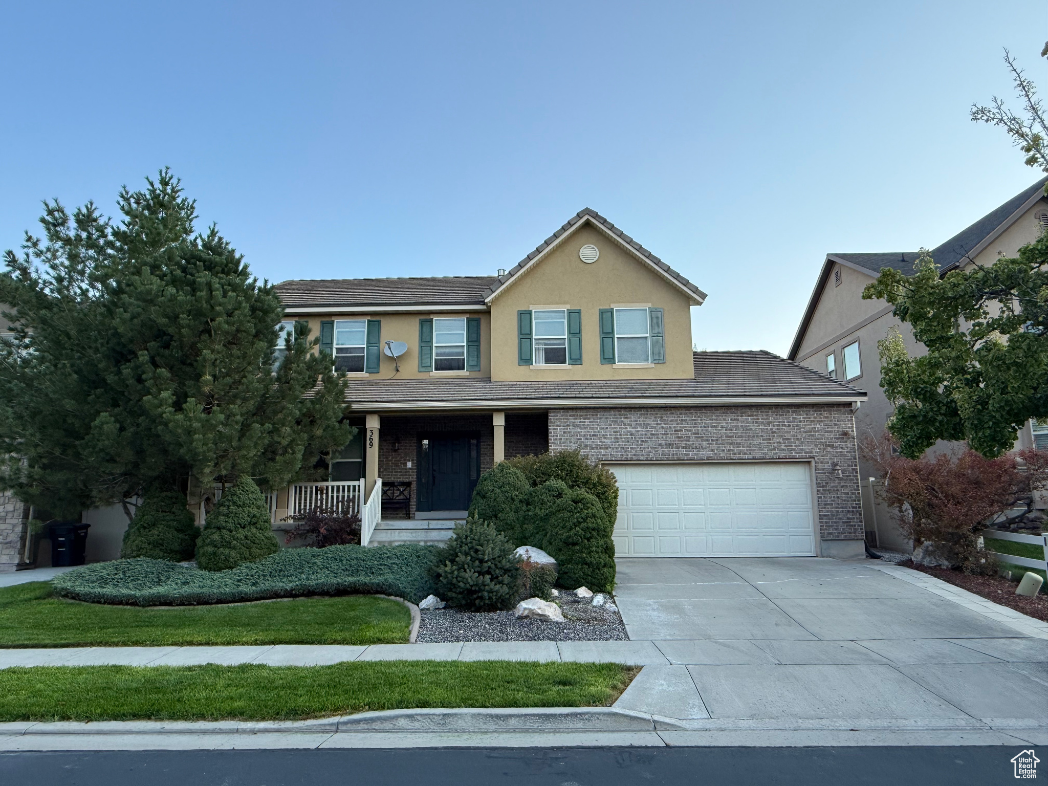 Welcome to a spacious and thoughtfully designed home in Stansbury Park, offering both comfort and style. With 3,775 square feet of living space, the home features five bedrooms, three bathrooms, and a professionally finished basement with nine-foot ceilings, surround sound, and a theater room. The open kitchen is appointed with granite countertops and stainless steel appliances and flows seamlessly into the dining and living areas, highlighted by rich mahogany hardwood floors. An office with French doors and built-in cabinetry creates an ideal workspace. Upstairs, spacious bedrooms and walk-in closets provide plenty of storage, while the fully landscaped yard includes a covered patio, partial fencing, and automatic sprinklers. Additional highlights include central air, a gas fireplace, double-pane windows, and a two-car garage. Blending thoughtful design with comfortable living, this home is located near schools, parks, and neighborhood amenities. Fully fenced backyard filled with fruit trees and raspberry bushes. Office in basement could potentially be a bedroom. Square footage figures are provided as a courtesy estimate only and were obtained from previous MLS . Buyer is advised to obtain an independent measurement.