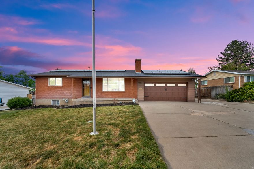 Fully remodeled rambler featuring a new furnace, tankless water heater, brand-new roof, and energy-saving solar panels that can dramatically reduce utility costs! The curb appeal is just the beginning - this home offers full landscaping, a 2-car garage, RV parking, a storage shed, and a walk-out basement. One standout feature is the spacious 25' x 15' fully enclosed patio attached to the garage, perfect for year-round entertaining or relaxing. Step inside to an open-concept floor plan where the kitchen, dining, and family rooms flow seamlessly together, creating the ideal space for gatherings. Cozy up by the charming wood-burning fireplace and enjoy the warmth and comfort of home. The main level also features 2 bedrooms, a dedicated laundry room, and a beautifully updated full bathroom with a luxurious shower featuring 8 body sprayers. And there's more! The fully finished walk-out basement includes a complete second kitchen, its own laundry area, 2 additional bedrooms, a bathroom, and a large open recreation room with another wood-burning fireplace. Whether you're looking for a mother-in-law apartment, rental income potential, or extra private living space, this lower level offers endless possibilities. Don't miss your chance to own this incredible home - schedule your showing today before it's gone!