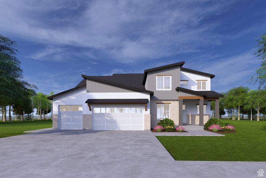 Luxury, functionality, and style converge in the Warrington, one of the premier designs in The Cove at Silver Sky. This thoughtfully crafted home welcomes you with a striking modern elevation and a grand entry that flows into a spacious great room - perfect for upscale entertaining. The gourmet kitchen features high-end appliances, designer finishes, and a generous pantry. A private main-level office and a dedicated flex space offer versatile options for working from home or hosting guests, while the elegant primary suite includes a spa-style bath and dual walk-in closets. Upstairs, you'll find three additional bedrooms, a loft/study area, and a balcony overlooking the two-story living space. With refined architecture, curated design elements, and proximity to the new Olympia development, the Warrington is where form meets function in one of Herriman's most coveted luxury communities.