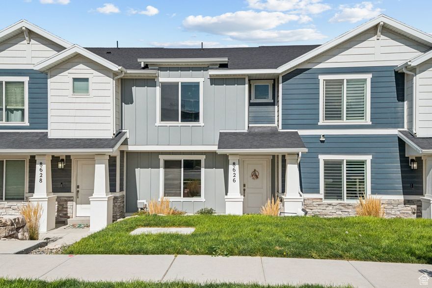Don't miss your chance on this practically new, beautifully maintained and aesthetically updated top-line package townhome in the desirable gateway to Little Valley community in Magna! The competitive price point with an additional $8k in seller-paid concessions (that means NO CLOSING COSTS, or $200+ less /month on a rate buy down paid for by seller with full price offer) means this wont last long! Just 3 years old this unit comes with 3 good size bedrooms and two baths and all looks like new, PLUS a cemented 6' tall 18x24=432sqft storage/playroom/theater/exercise cellar (most in area just have a 3' gravel crawl space). The main level features a spacious and functional kitchen/dining combo offering stylish, low-maintenance living with an open layout, upgraded electrical for wireless TV mount, Silestone countertops, upgraded appliances with a double oven and gas range.  All beds are upstairs including a large master suite, with nice aesthetic upgrades and walk-in closet.  The attached 2-car garage adds convenience and extra storage. HOA is $130/month and includes a massive clubhouse, pool, playground, pickleball, and more. SUPER close to the best schools, walking paths,  parks, shopping, and commuter access.  Don't miss this move-in-ready home. Schedule a private showing today!