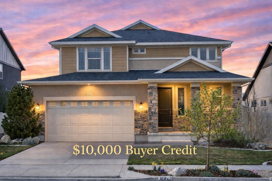 **Seller is offering a $10,000 incentive with a full-price offer, which Buyer may allocate at their discretion toward a rate buydown, closing costs, and/or price reduction.** You've seen the pictures and read the listing details, come see this house; it will empower your decision more than any AI generated fluff. But if you insist on reading more details, here are our favorite features: Former model home - 2x6 construction, foundation French drains, transom windows. Finished basement - kitchen, 4th bedroom, 3rd bathroom, sitting area, wired for surround sound, mini-split and waterproof bamboo floors. Built-in storage throughout - cherry laundry room cabinets, maple half-wall cabinets, extensive closet shelving, a shed with electrical. Garden - 3 seasons of blooms, 6 months of fruit, 9 mini fruit trees (plum, cherry, almond, white nectarine, yellow nectarine, pluot, 4-in-1 pear, pomegranate), 2 grape vines, water wise park strip and smart irrigation.  View of the Point of the Mountain - no rear neighbors to block the skyline.  Tight community with families who know your name, who will respond to last minute ingredient requests on the group chat and join in with the fireworks.