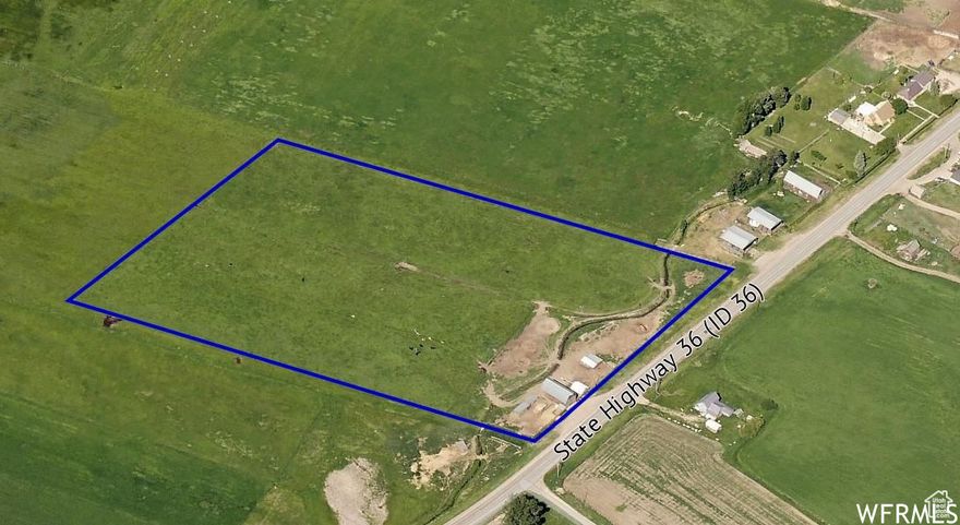 9.5 beautiful acres to build your dreams on. Whether you want a equestrian resort or a small cattle ranch. Nestled in the  mountains for a most delightful retreat.  15 minutes to Bear Lake or Montpelier.  There is a well with electricity and water shares for irrigation.