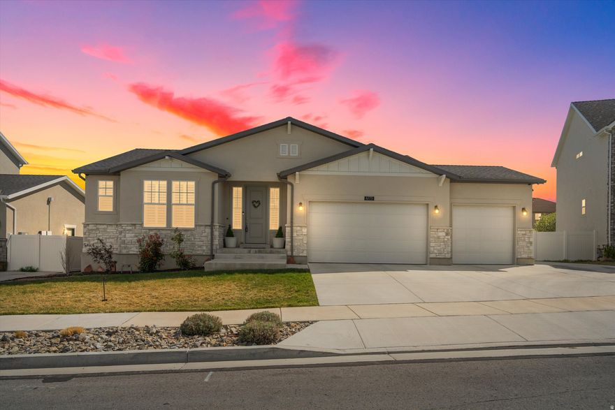 Welcome to 6773 W 8160 S in West Jordan, a beautifully built 2022 Ivory home offering 3 bedrooms, 2 full bathrooms, and 3,090 square feet of thoughtfully designed living space. Situated on a 0.19-acre lot, this home features an open and functional layout, a spacious 3-car garage, and a 60% finished basement that gives you the flexibility for additional living, work, fitness, or entertaining space. The newer construction offers the comfort and style buyers are looking for, while the location adds everyday convenience. Enjoy being near local parks, schools, shopping, and easy access to area entertainment, including Utah First Credit Union Amphitheatre. If you've been looking for a newer West Jordan home with space to grow in a great location, this one is a must-see.   Square footage figures are provided as a courtesy estimate only and were obtained from county records. Buyer is advised to obtain an independent measurement.