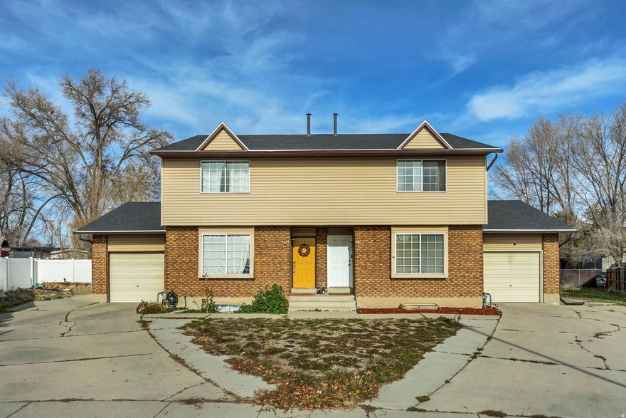 Location, Location, Location! Cozy twin home at the end of the circle! No monthly HOA dues and a big backyard!  Amazing access to I-15, shopping, restaurants, schools, and IMC hospital. Many walking and biking trails nearby along the Jordan River. This home offers the most value with a little updating. Excellent floorplan, large master bedroom, newer roof, and bathrooms on every level! Bring in the new year right, and schedule your showing today!!!