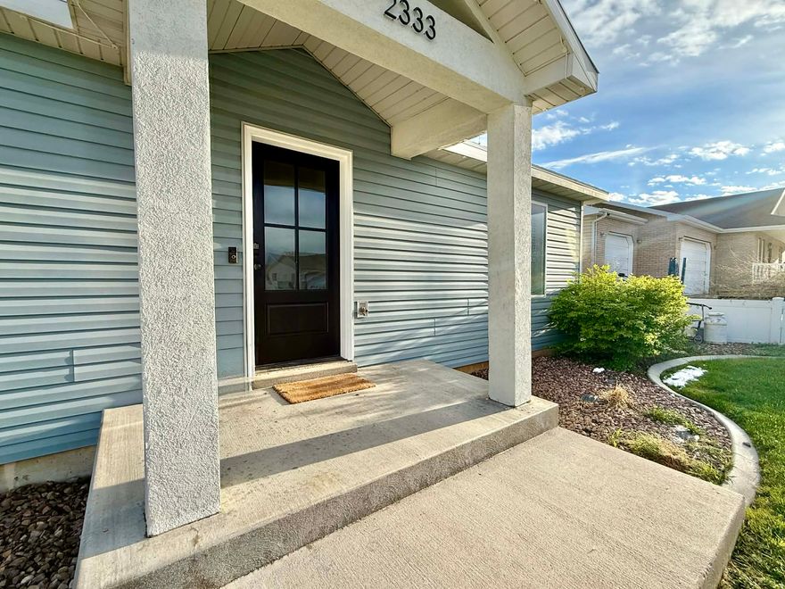 REDUCED! Single level home in established Maeser Meadows subdivision has 3 bedrooms, and 2 full bathrooms. NEW LVP flooring throughout! Large great room, and open floor plan with lots of natural light.  2 car garage + RV parking. Privacy fenced back yard with landscaping and sprinkler system, large playset and shed included.  Open air, back patio for entertaining and relaxing.  Info and SF is provided as a courtesy, buyer to verify all.