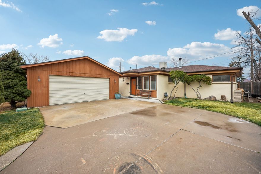 Private property with ample parking, an oversized driveway, two-car garage, and covered private patio. Extensive upgrades include a new AC with ductwork, 6" registers, UV light, new furnace, wood-burning stove, and swamp cooler-offering two heating and two cooling options. Features include a vapor barrier, insulated crawlspace with fans, treated attic and floors, all-new PEX plumbing, sewer lines, toilets, and replaced exterior concrete on the southwest side. Updated lighting and switches, new kitchen subfloor with neutral SPC flooring, and a brand-new oversized shed with loft (2x6 construction). Fenced backyard with grass, pine tree, hammock area, fire pit, dog-friendly space, and two rear doors (one with a dog door). New rain gutters and easy attic and crawlspace access. No paint or carpet installed-ready for buyer customization.