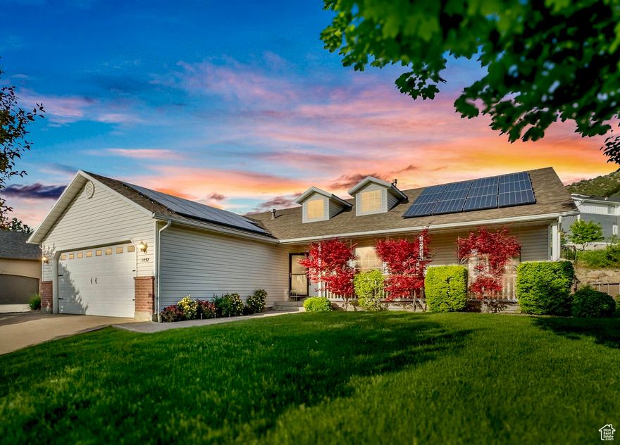 Seller is OFFERING $5,500 TOWARD CLOSING COSTS when you use the Seller's Preferred Lender *** . ***  BEAUTIFUL & UPDATED HOME with SOLAR PANELS & a 50-YEAR ROOF on the EAST BENCH.  The Great Room offers an Open Floor Plan with Vaulted Ceilings, large windows, and a beautiful Fireplace - creating a bright and welcoming atmosphere.  The Primary Suite is spacious and includes a beautiful Ensuite Bathroom and a Walk-in Closet.  The downstairs Family Room is huge and can be used as a Theater & Recreational Room - perfect for fun family game nights!  The Yard is huge, beautifully landscaped, and feels peaceful. There's also a Gazebo for outdoor lounging and a spot ready for a Hot Tub.  Enjoy gorgeous Valley and Mountain Views from your own front porch.  Sit on the desirable East Bench of Providence, this beautiful home is close to Schools, Parks, and Trails, yet just minutes from Restaurants, Shopping, and Entertainment.  This is the home you've been looking for - come see it today! Information and measurements are provided as a courtesy. Buyers are advised to obtain their own measurements and verify all information.