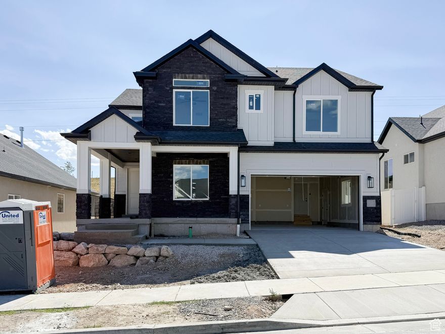 This newly completed spec home is move-in ready and can close in as little as 23 weeks. It features a charming Craftsman-style exterior with a welcoming covered porch, a spacious study, and an additional office/flex space just off the kitchen. Inside, you'll find a gas fireplace, upgraded granite countertops, 42" upper cabinets, and a tankless water heater all included.  Upstairs offers four generously sized bedrooms and three full bathrooms, including a convenient Jack-and-Jill layout. The primary suite stands out with an exceptional walk-in closet and an unbeatable bathroom.  Front yard landscaping is included. Ask about the $21,000 preferred-lender incentive!  Square footage figures are provided as a courtesy estimate only and were obtained from the builder. Buyer is advised to obtain an independent measurement. Additional homes and lots are available!