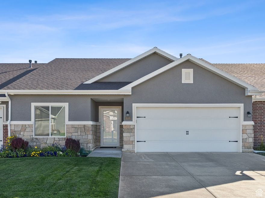 Experience effortless luxury in this beautifully designed former model home, perfectly situated in a vibrant 55+ community. Say goodbye to yard work - the HOA takes care of all exterior maintenance so you can spend your time doing what you love. This single-level home offers high-efficiency HVAC, top-quality construction, and a spacious open floor plan that makes hosting friends and family a joy. Enjoy soaring vaulted ceilings, stunning Quartz countertops, a huge pantry with an extra pantry for appliances and a large laundry room. The oversized owner's suite features a soaking tub, separate shower, and plenty of closet space. With a two-car garage, community pickleball courts, and easy access to expanded riding and running trails, this home perfectly blends comfort, convenience, and an active lifestyle.