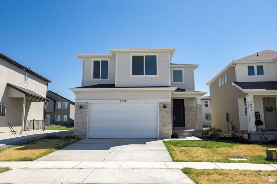 AMAZING $20,000 INCENTIVE TOWARDS CLOSING COSTS, RATE BUYDOWN, OR PRICE REDUCTION REGARDLESS OF LENDER! Must-see Harmony Community in Eagle Mountain! Move-in ready! This beautiful home built by Flagship Homes is 3900 sq. ft. and features 4 bedrooms, 2.5 bathrooms, a den/office with French doors, quartz slab countertops, painted cabinets, laminate flooring on the main level, a large loft on the 2nd floor, landscaped front yard, 2 car garage, and backyard (can be landscaped for an additional charge). The primary bedroom has a vaulted ceiling, large walk-in closet, and dual sinks with a separate tub/shower. With an unfinished basement, this home provides space for storage and room to grow. (If preferred, basement can be finished for an additional charge.) 1GB fiber optic internet included in the HOA dues. Call for more information or stop by our model home at 3859 N. Thomas St., Eagle Mountain for a tour. Model home hours: Monday-Saturday 11 AM - 6 PM. Buyers to verify all information. Square footage is from house plans.