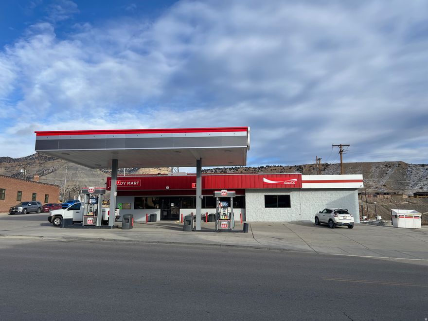 BACK ON THE MARKET AND NEW LOWER PRICE!! Rare opportunity to own this gas station/convenience store located on Main Street in the Historic town of Helper!  Currently the convenience store is not open but they are still selling gas. Selling will consider Seller Financing with a large down payment.
